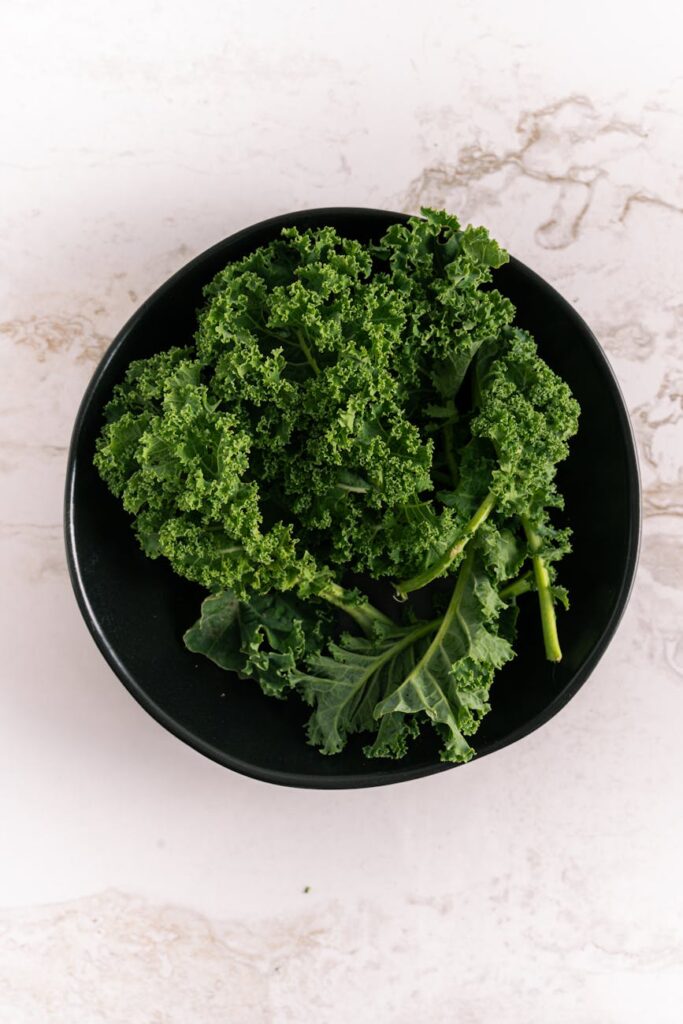 a bowl of kale