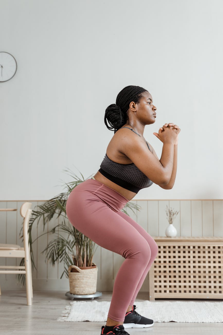 a woman exercising