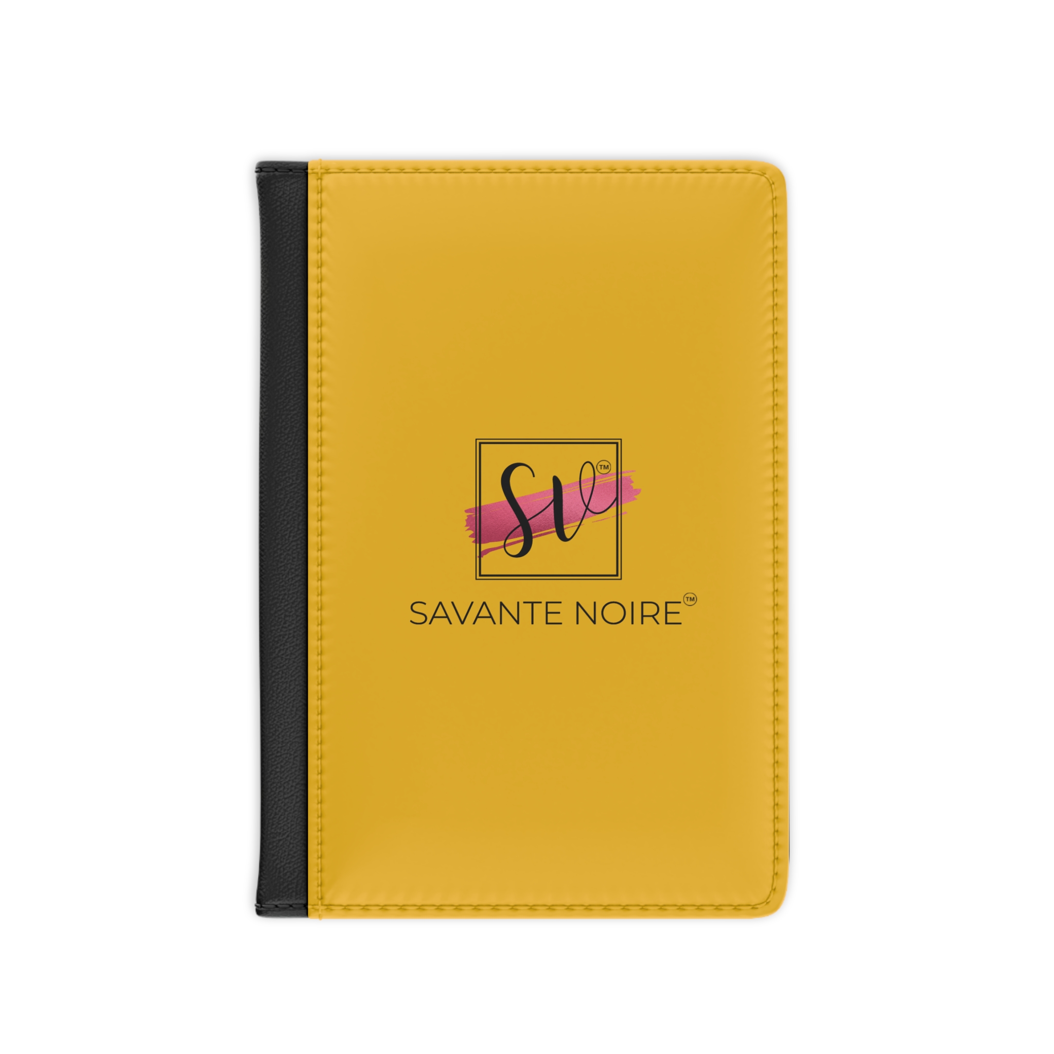 Passport Cover — Savante Noire Yellow Leather Travel Passport Holder