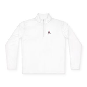 Quarter-Zip Pullover — Minimal Rose Embroidered Chest Logo